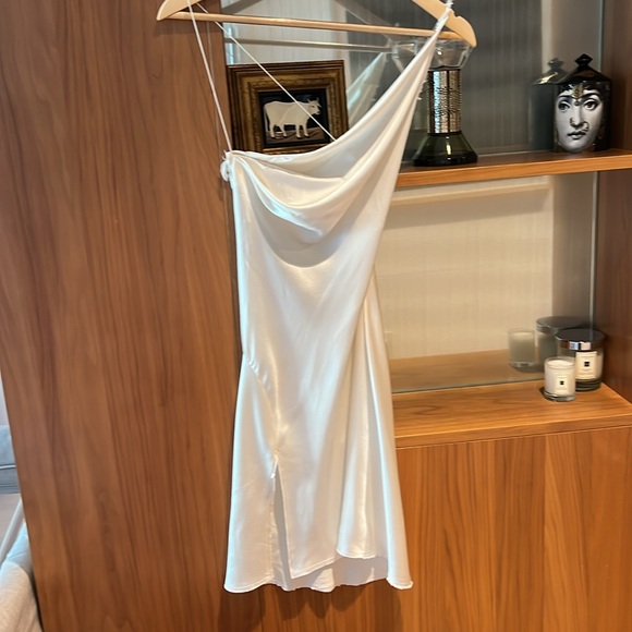ARE YOU AM I Ninfa Silk White Mini Dress - Picture 6 of 10